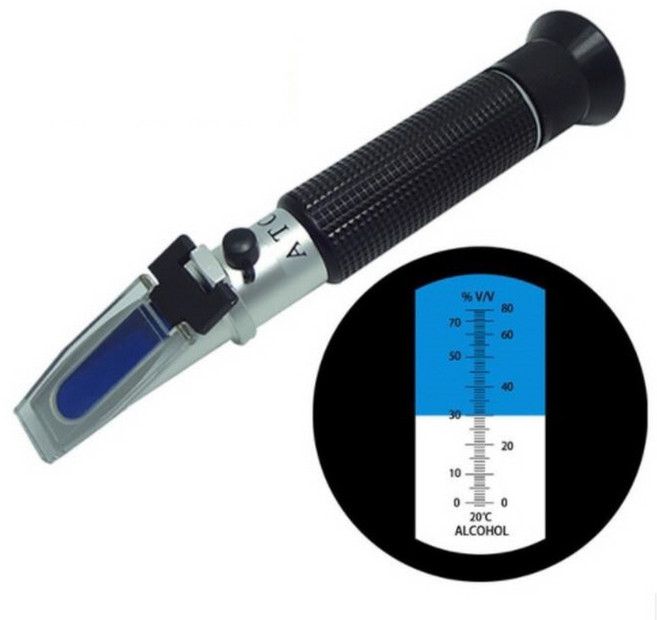 티앤디 굴절식 순수 알코올 측정기 - 0~80% 알코올 농도 비중계, 1개