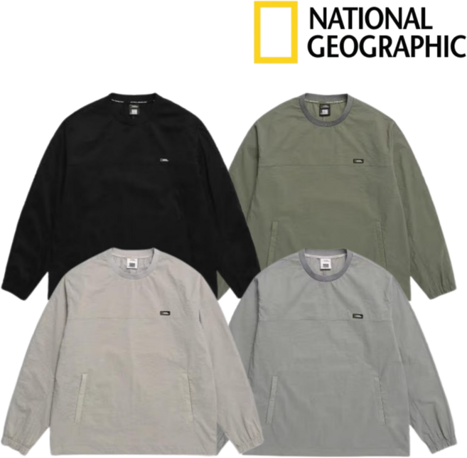 (국내매장판 A/S 가능) 내셔널지오그래픽 N241USW080 디머 우븐 트레이닝 맨투맨 남녀공용