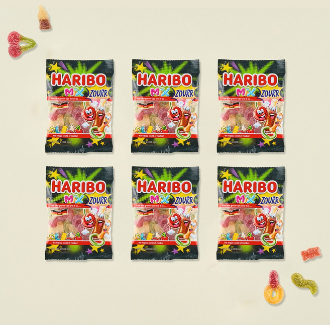 하리보 믹스 사우어 젤리, 80g, 6개