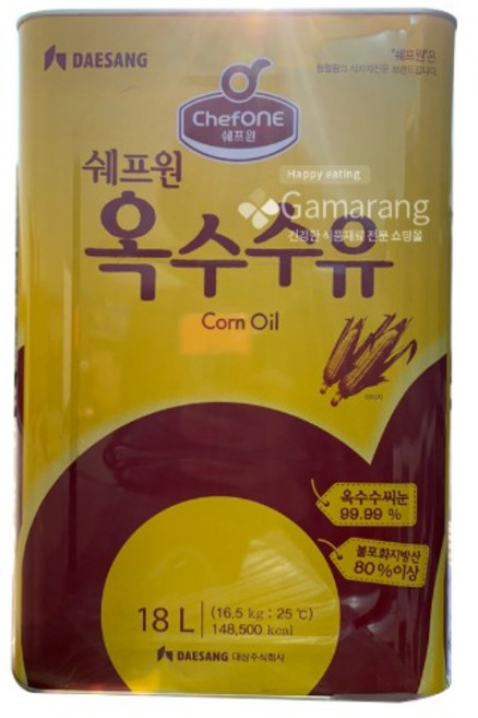 쉐프원 옥수수유 18L 대상 청정원 대용량 옥배유, 1개, 1개