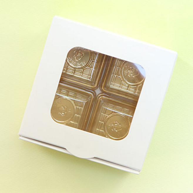 [렛츠베이킹] 창박스 4구 화과자 양갱겸용, 1개, 화이트