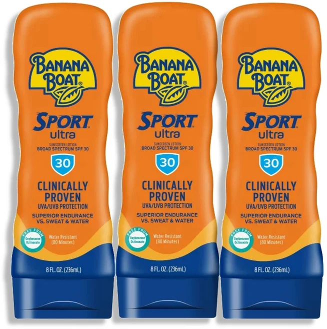 Banana Boat 바나나보트 스포츠 퍼포먼스 30SPF 선스크린 로션 236ml, 3개 - 쿠팡