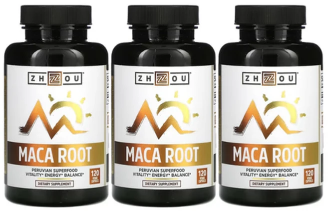 조우 뉴트리션 마카 루트 뿌리 추출물 베지 120캡슐 x3통, 3개, 120정 - 쿠팡