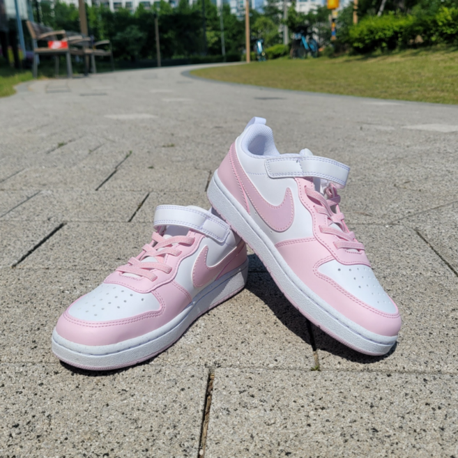 [백화점 정품] 나이키 주니어 키즈 운동화 코트 버로우 핑크 + 뒷꿈치패드