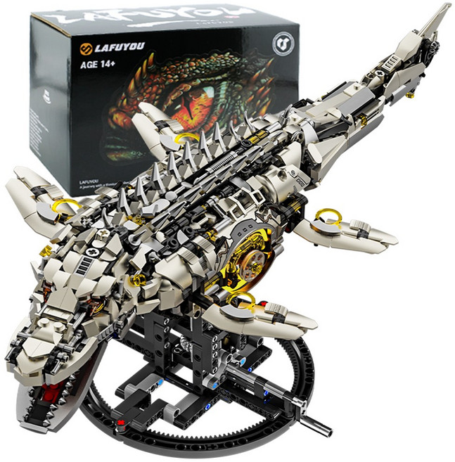 라푸유 쥬라기월드 모사사우루스 MOC블록 어른장난감 인테리어 인싸템 공룡로봇 공룡만들기 공룡장난감 블록세트, 1개, No.13100