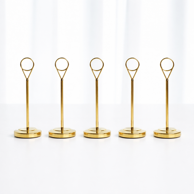 메탈쇼클립 가격표꽂이 메모홀더, 5개, 골드(중)