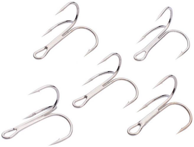 히트존 트레블훅 5개입 10개입 1호 2호 4호 6호 8호 10호 ( 낚시 바늘 선상 루어 삼발이훅 트레블훅 ), 트레블훅_2호_1팩(5개입)