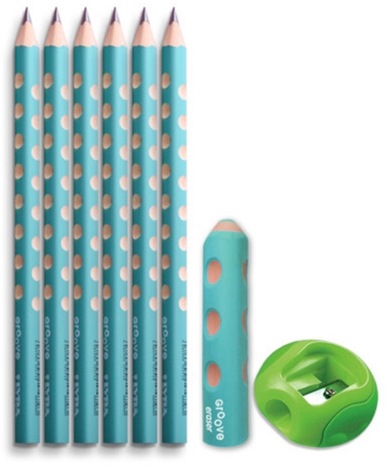 리라 그루브 점보 민트 세트 (연필 6자루 지우개 연필깎이), 1팩