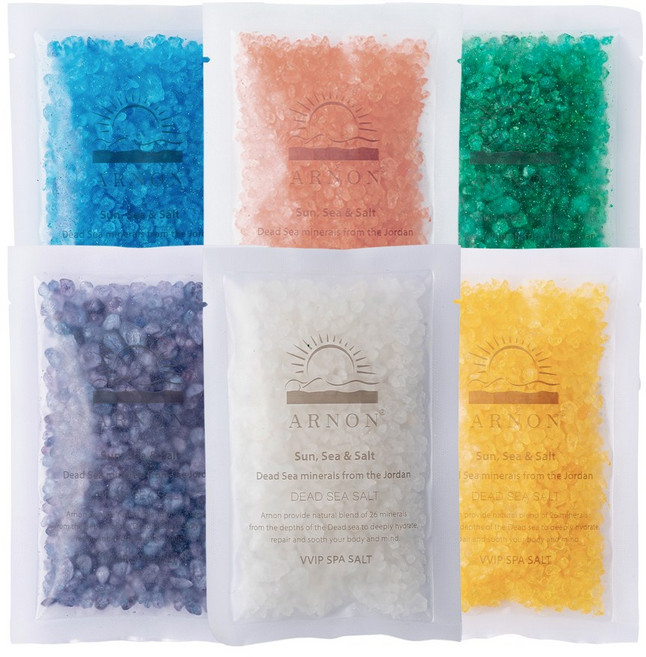 아르논 사해소금 입욕제 6종 세트 블러썸 포함 [내추럴+라벤더+레몬+포레스트+오션+블러썸], 6개, 80g