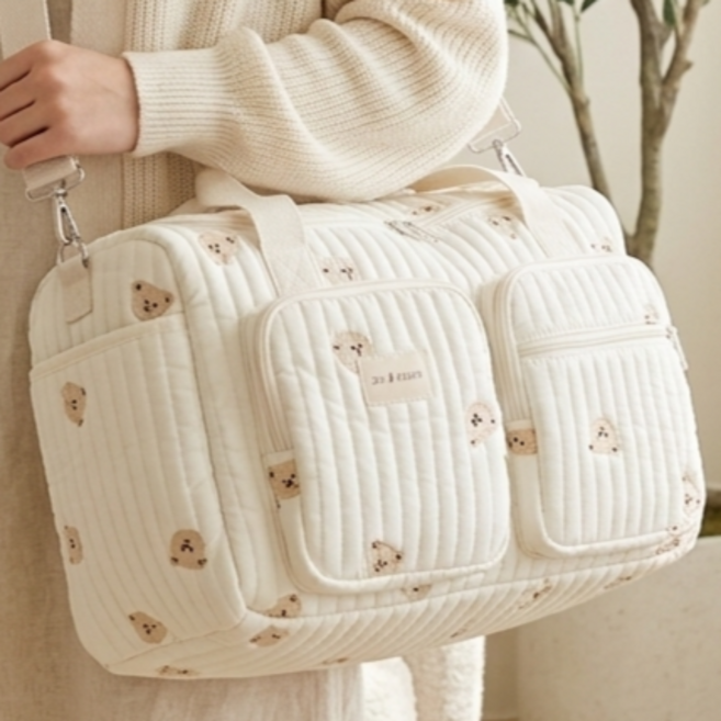 샵브릿지 기저귀가방 대용량 멀티 포켓 숄더백, 화이트