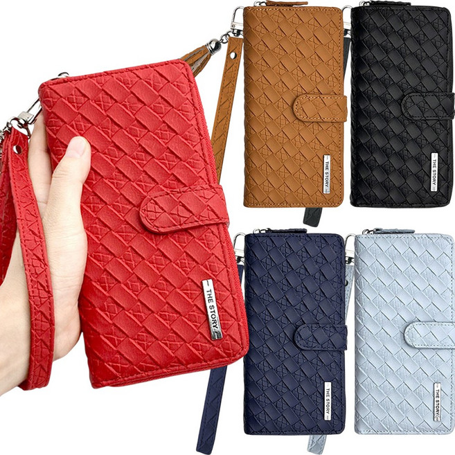 갤럭시퀀텀2 케이스 지갑 가죽 카드 수납 포켓 다이어리 플러스 더스토리 지퍼