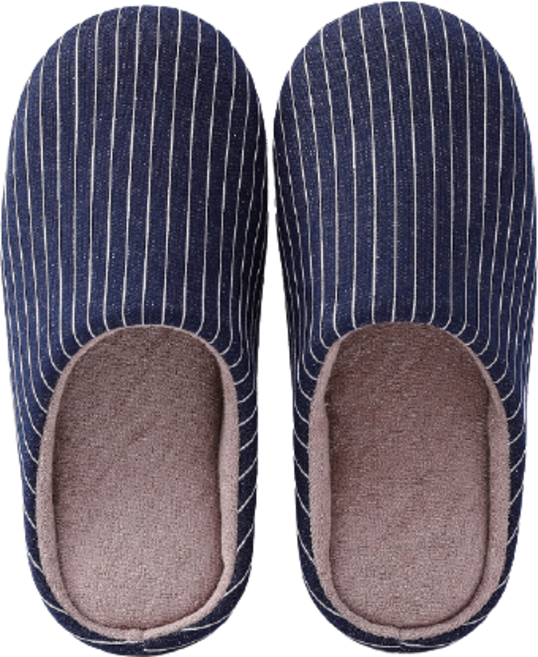 층간소음 없는 폭신한 거실 실내화 사무실 슬리퍼, 모던스트라이프 네이비(남성용), 1개