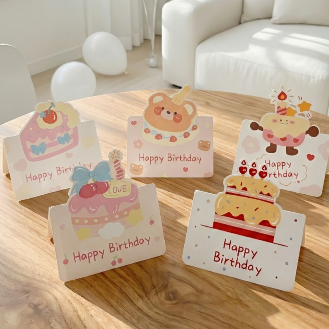 올리올망 미니 생일 축하 카드, 20개, 5종