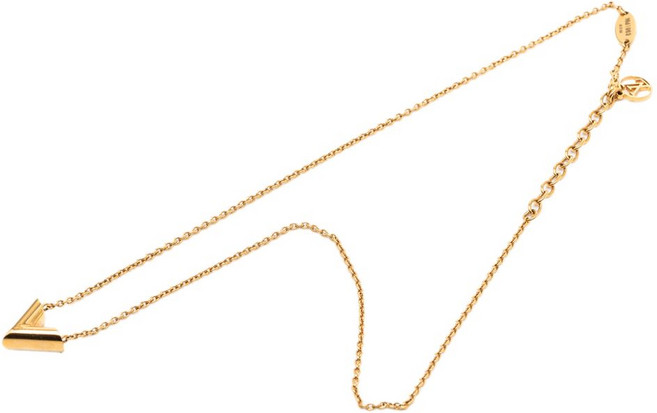 루이 비통 중고 2015 골드 도금 에센셜 V 코스튬 네크리스