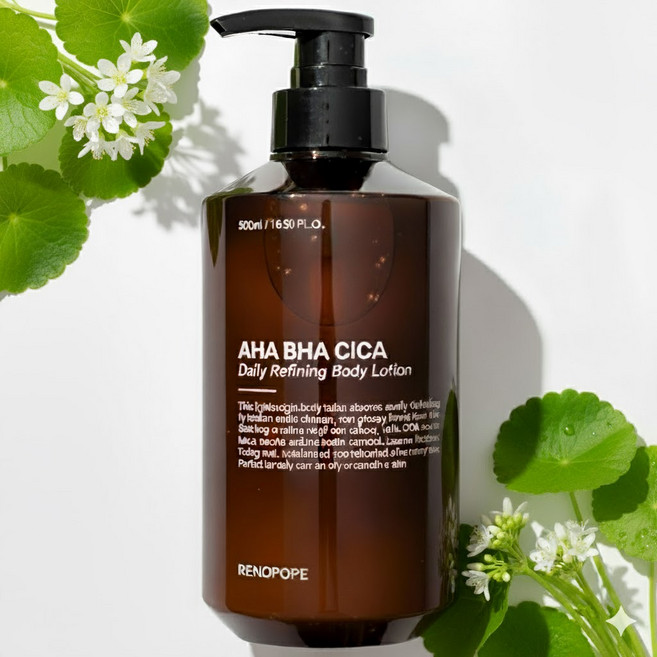 레노포프 AHA BHA CICA 바디로션 모공각화증 닭살피부 등드름 각질케어 시카진정 고보습, 1개, 500ml