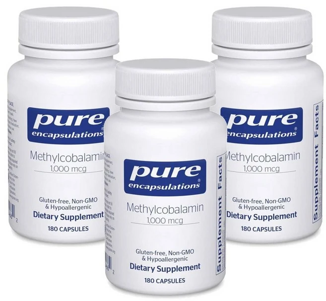 퓨어 인캡슐레이션스 메틸코발라민 1000mcg 비타민 B12 캡슐, 180정, 3개 - 쿠팡
