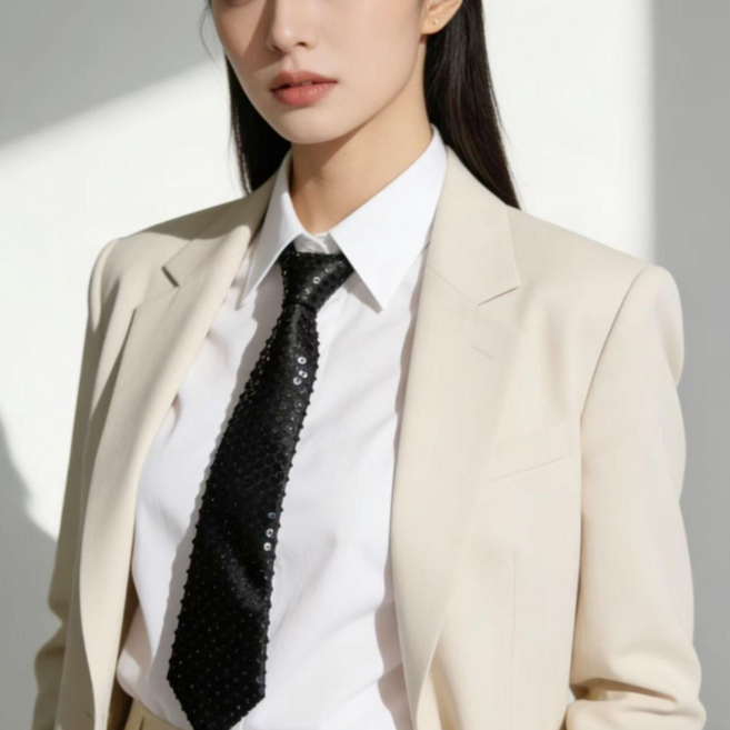 스팽글 자동 넥타이 반짝이 큐빅 화려한 의상소품