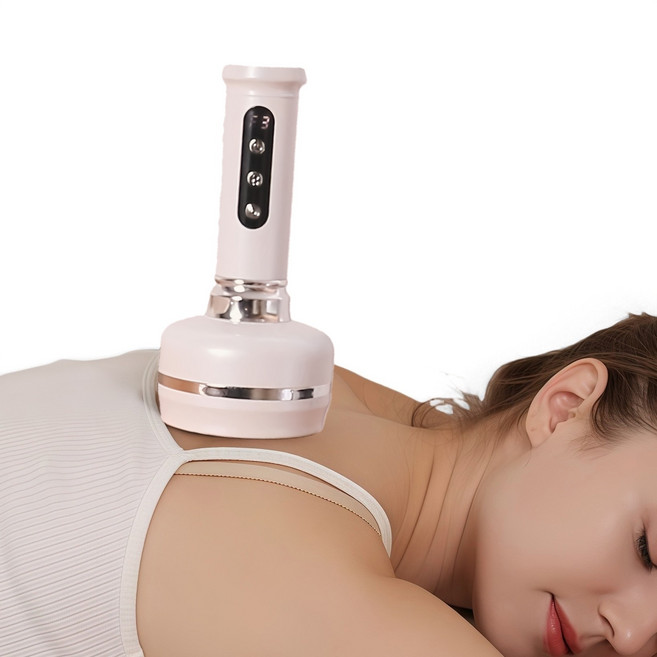 자동 제습 괄사 마사지기 진공 흡입력 부항 온열 충전식 흡착 안마기, 화이트, AMQ-A30