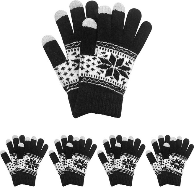 빈토 눈꽃 스마트 터치 니트 장갑 남녀공용 5개