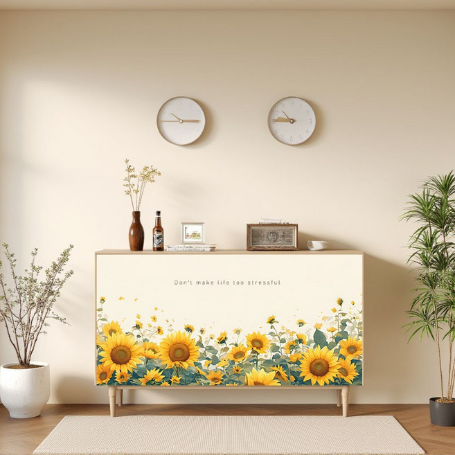 다용도 가리개커튼 바란스 주방 책장 찍찍이가리막, 들판가득120x70, 1개