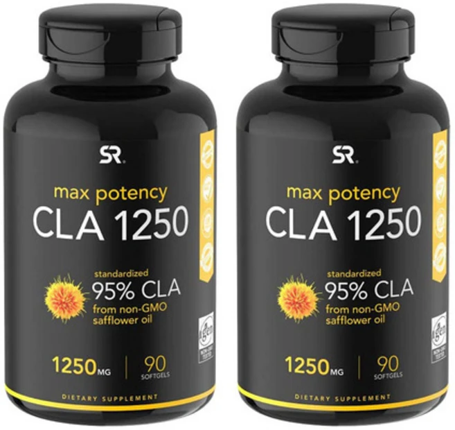 스포츠리서치 CLA 공액리놀렌산 1250mg 90소프트겔 x2개, 90정 - 쿠팡
