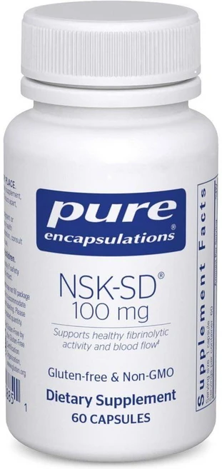 퓨어인캡슐레이션 Pure Encapsulations NSK-SD - 100 mg Nattokinase - for Normal Blood Circulation - Supports, 60 Count (Pack of 1), 1개, 60정 - 쿠팡