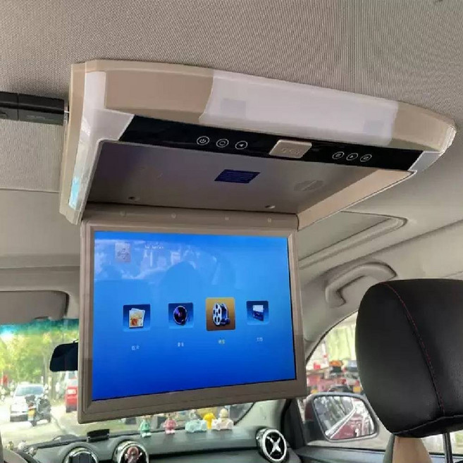 차량용 tv 차박 캠핑카 버스 천장 모니터 SUV 자동차 티비 베이지-12V, 34.2cm(12인치) 블랙-12V