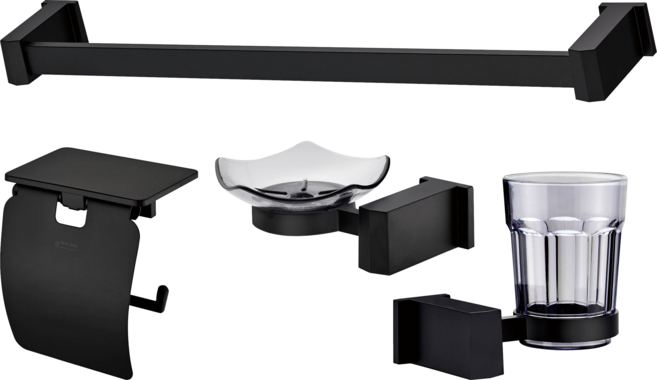 욕실용 화장실 악세사리 4종 세트 휴지걸이 수건걸이 컵대 비누대 닥스 바뉴 블랙 무광, No.3 비누대, 1개