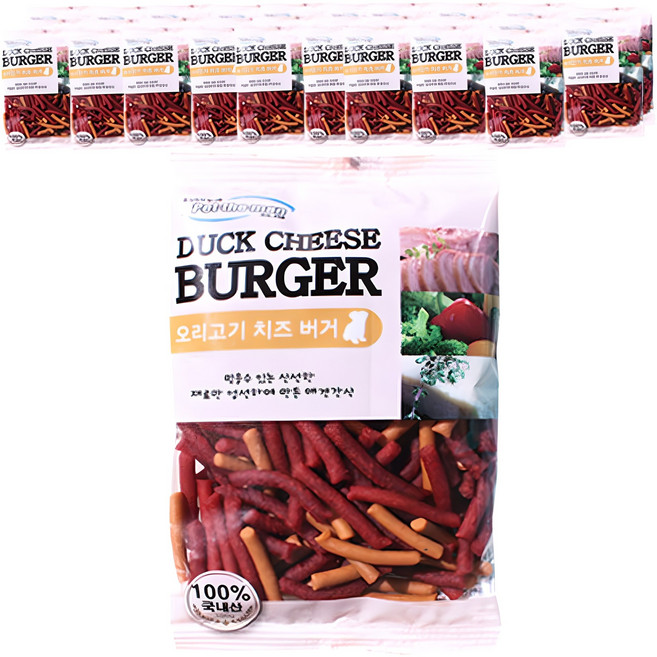 펫더맨 강아지 치즈버거 져키, 오리고기, 100g, 30개