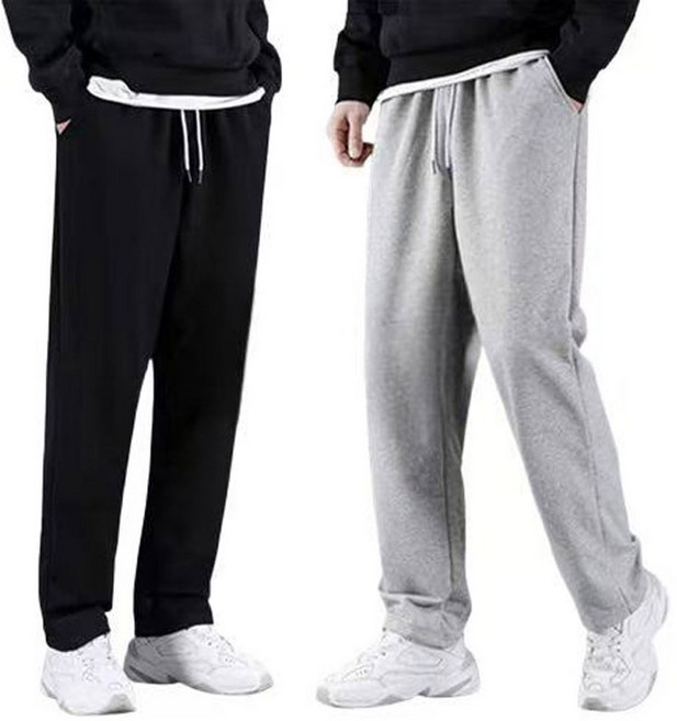 2장세트 남녀공용 고급 컴포트 면 춘추 츄리닝바지 트레이닝 스트레이트 일자 팬츠