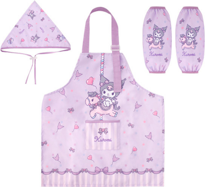 쿠로미 아동용 방수 앞치마세트 산리오 유아 앞치마