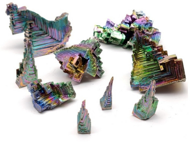 과학 학습용 비스무트 결정체 50g 랜덤 모양 사이즈 학교 학생 모형 연구실