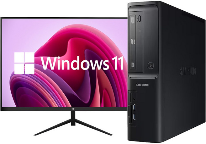 삼성 컴퓨터 사무용 데스크탑 i5 i7 게이밍 조립 PC 본체 SSD장착 윈도우 11 LED 모니터 세트, 03 뉴컴_권장형, WIN11 Home, 256GB, 8GB, 02 24모니터세트