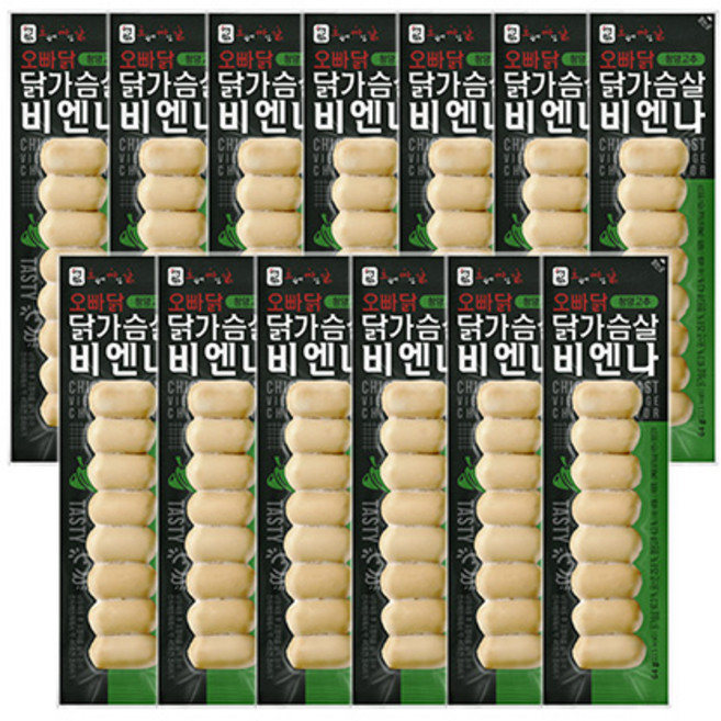 오빠닭 닭가슴살 비엔나 소시지 청양고추맛, 13개, 64g
