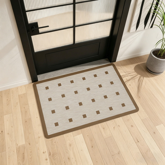 SoftDiary 빨아쓰는 규조토 욕실 발매트 흡수력 좋은 화장실 욕실매트 대형, 브라운, 1개