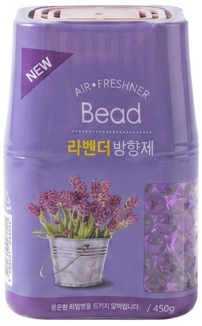 아로마 비드방향제 NEW 에어 후레쉬 구슬 방향제 디퓨저 탈취제, 라벤더, 4개, 450g