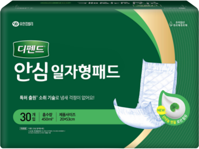 디펜드 안심 일자형 패드 30개입 1팩, 1세트