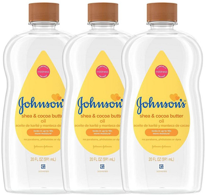 존슨앤존슨 베이비 미네랄 오일 시어 코코아 버터, 591ml, 3개