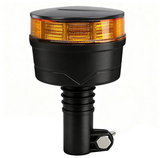 Yinaolan 앰버 비콘 LED 비상 스트로브 조명 7가지 플래시 모드가 있는 9.1cm(3.6인치) 경고등 트럭 건설 차량 및 안전을 위한 IP67 방수 (폴 마운트), 블랙 커버