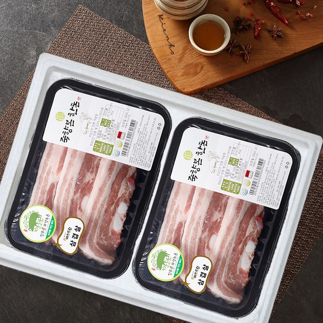 [미소드림] 보성녹돈 녹차먹인 한돈 삼겹살 500g+500g, 500g, 2개