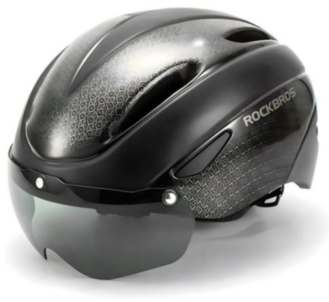 락브로스 고글 일체형 자전거 헬멧 WT-018S, 블랙, 1개