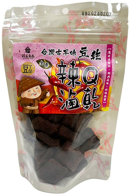 祥禾食品 多口味豆乾組合：蒜汁燉肉、沙茶、黃金辣條、梅心芭樂、日式梅肉 傳統滷製 Q彈入味, 1個, 辣滷Ｑ乾(素)