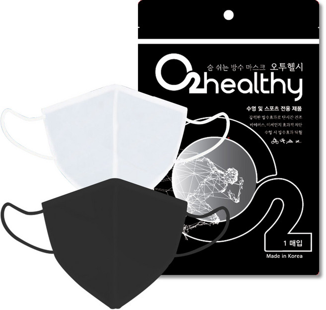 오투헬시 아쿠아 마스크 /숨쉬기편한 사우나 목욕탕 수영장 물놀이 방수, 화이트 M, 1개, 1개입