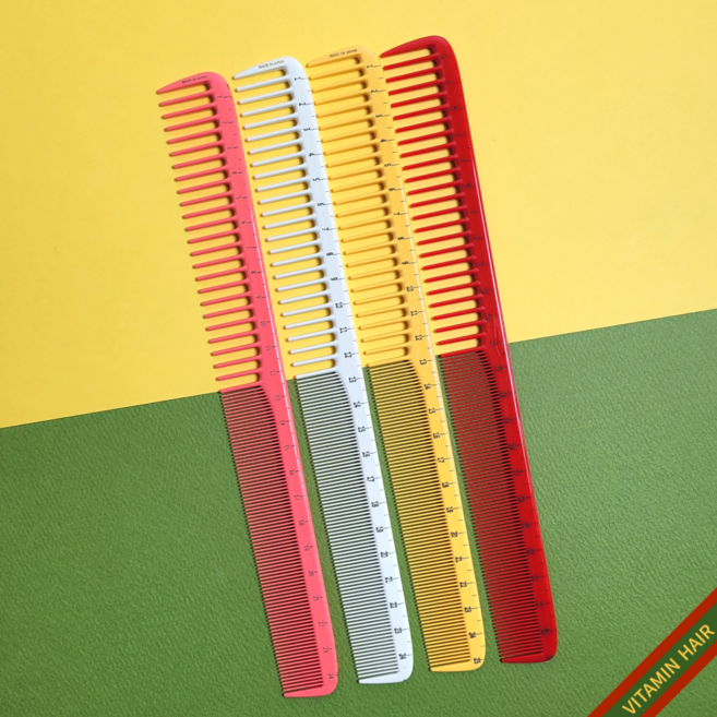 커트빗 리더 950 긴빗 25cm 눈금빗 자빗, 1개, 옐로우