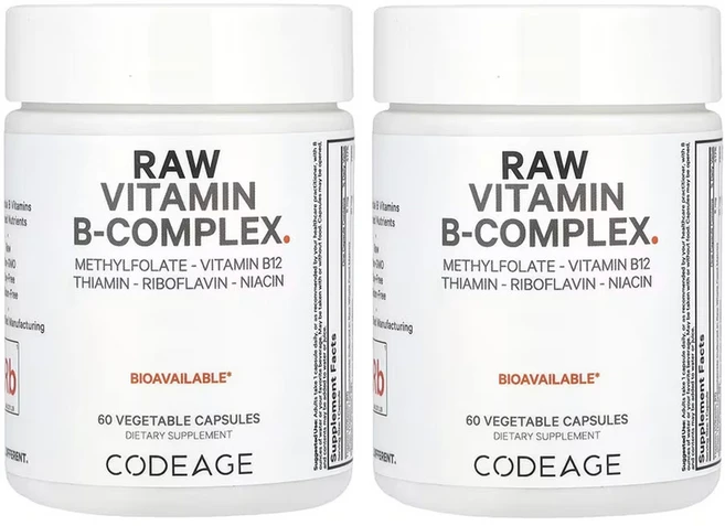 코드에이지 무가공 비타민B-복합체 60베지캡슐, 60정, 2팩 - 쿠팡