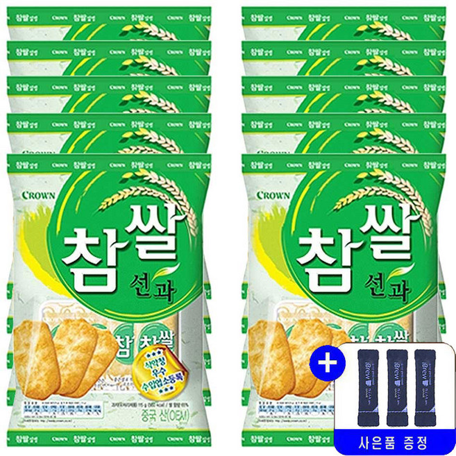 크라운제과 참쌀선과 115g 묶음행사+커피 사은품 증정, 10개