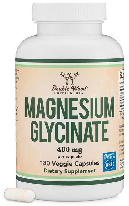 Double Wood Supplements 마그네슘 글리시네이트 400mg 180캡슐, 180정, 1개
