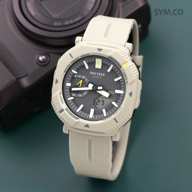 프로트렉 PRJ-B001-7 터프솔라 차콜 그레이 블루투스 등산 아웃도어 남녀공용 우레탄 시계 d