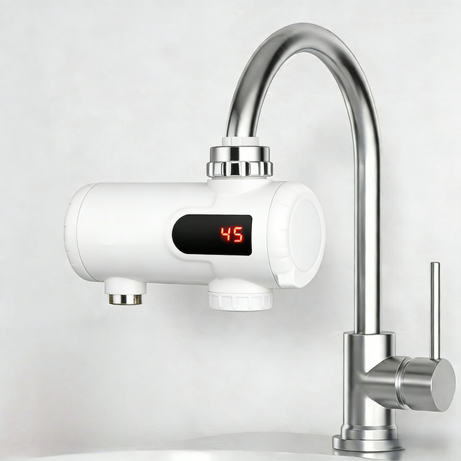 YAPOGI 간이 설치 급속가열 화장실 세면대 가정용 수도꼭지 전기 순간 온수기, 화이트