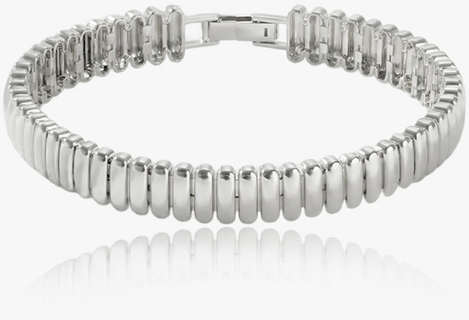 엘렌쥬얼리 925실버 컬럼 패턴 스트라이프 은 팔찌